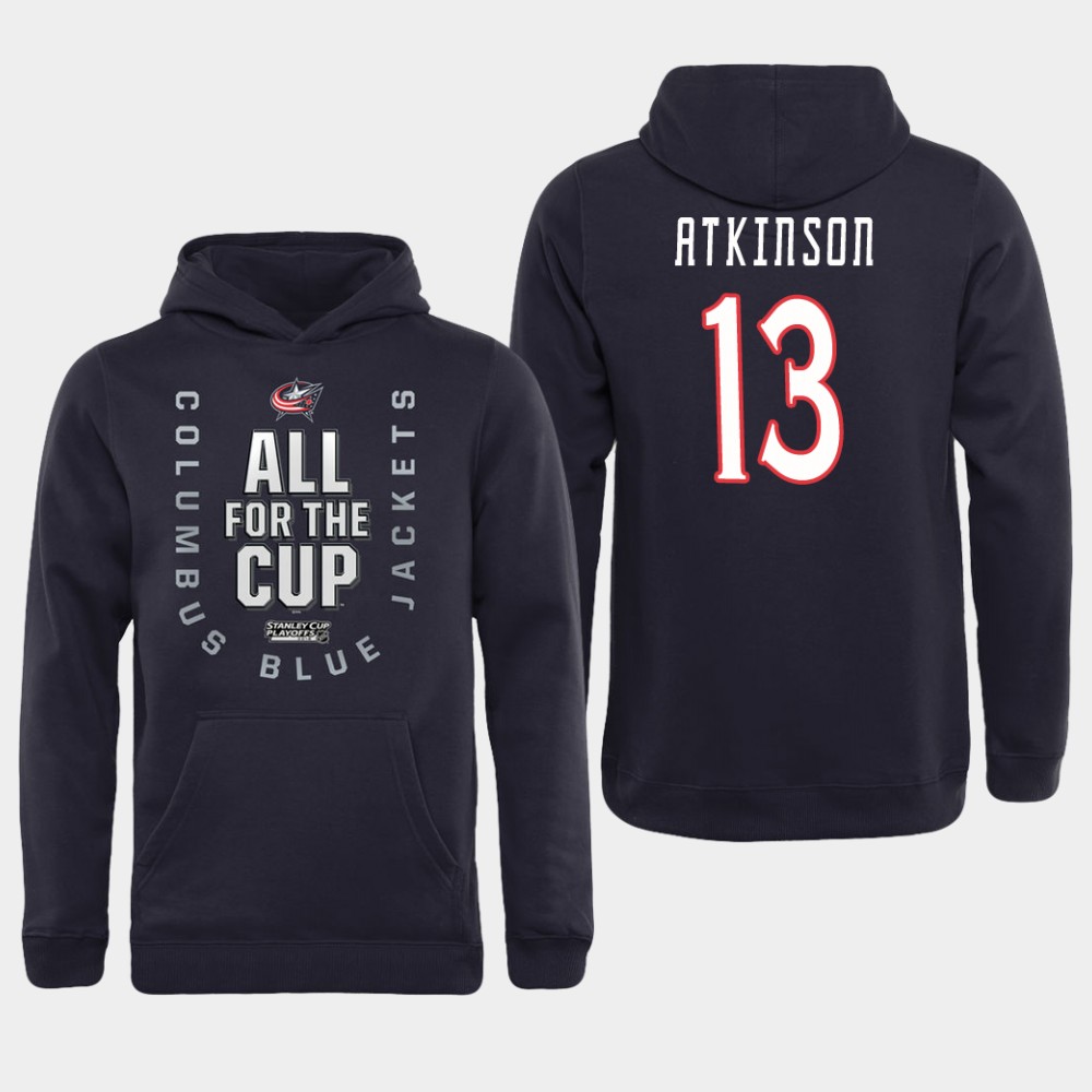Men NHL Adidas Columbus Blue Jackets #13 Atkinson black All for the Cup Hoodie->more ncaa teams->NCAA Jersey